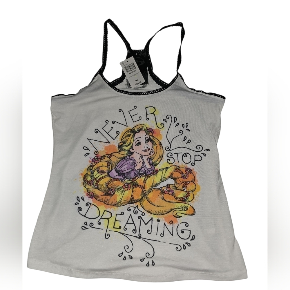 Womens Disney White Rapunzel Tank Top, Medium, NWT!!!